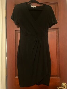 Classic Black Wrap-Style Dress